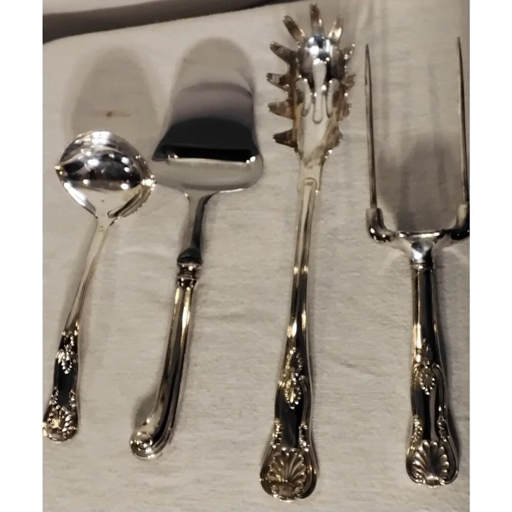 Sheffield Silverplate Serving Pieces 3 & One SS Piece Excellent Condition